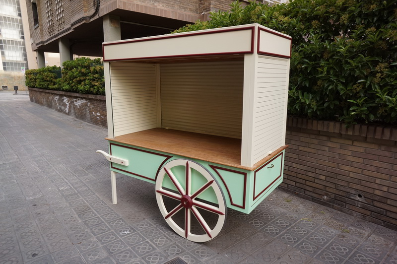 carro puesto venta ambulante madera metacrilato (210eu.) 1u